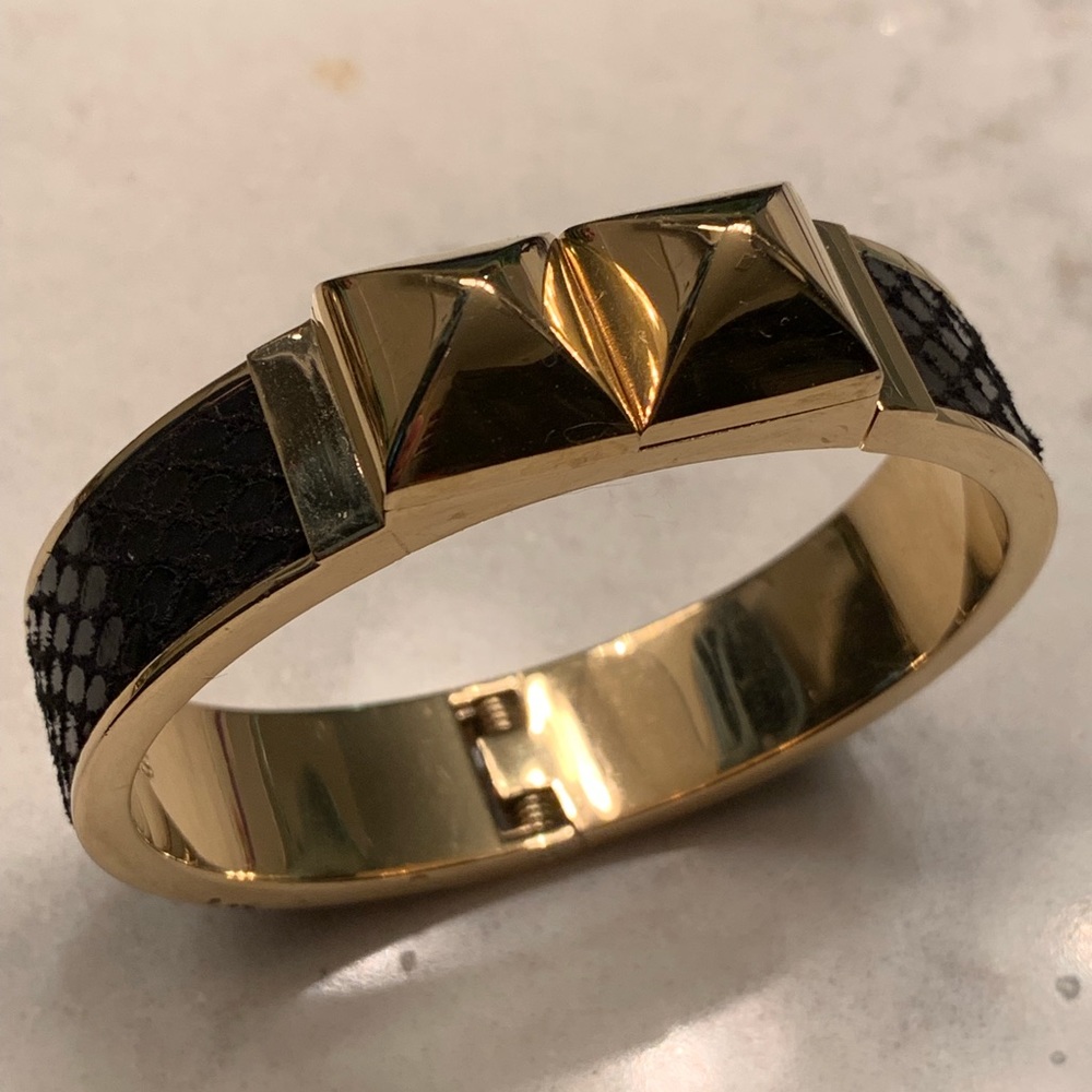 Michael Kora Python Black Gold Pyramid Bangle - image 1